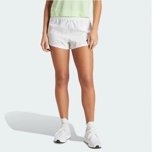 NWT adidas women Pacer Training 3-Stripes Woven High-Rise Shorts Sz Small White